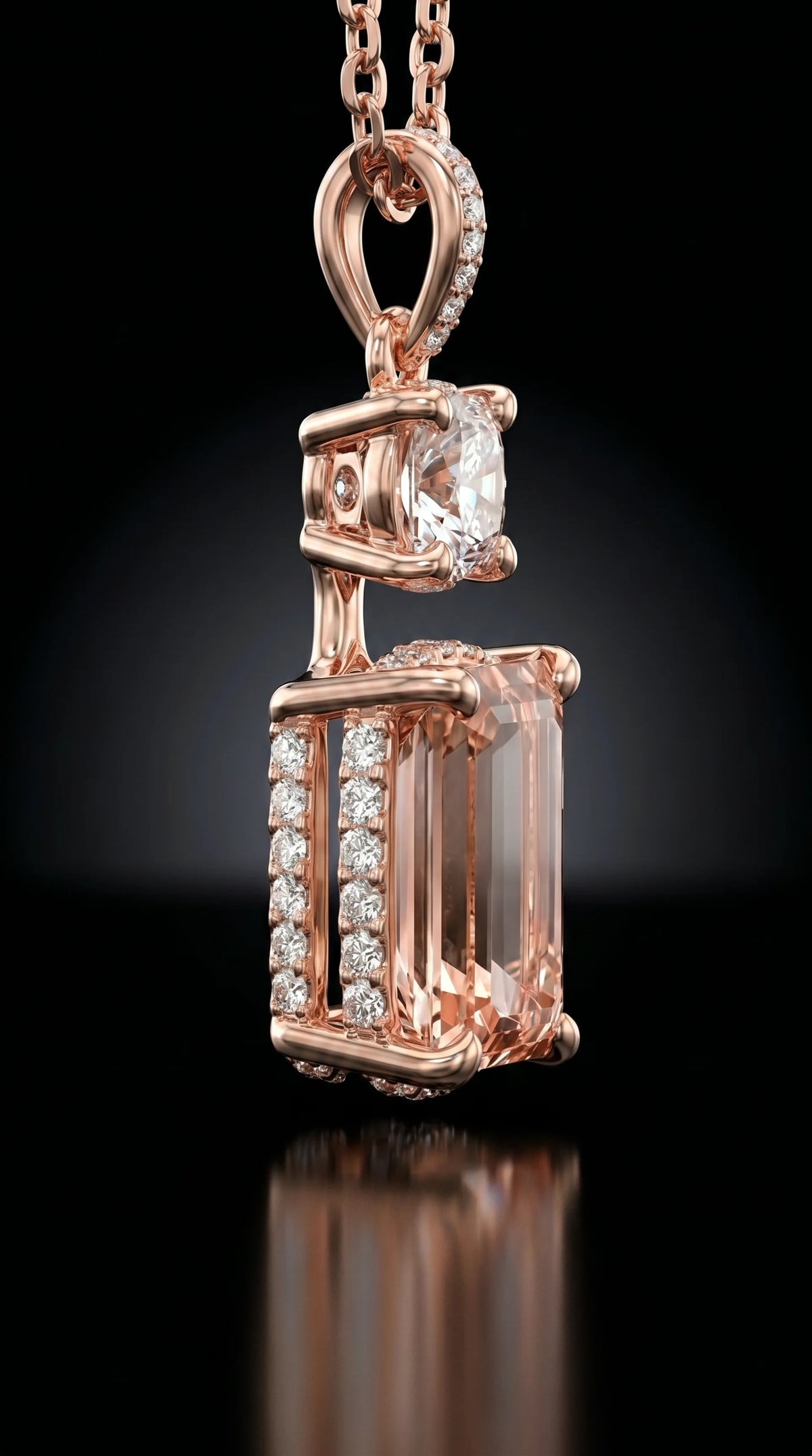 Pink Diamond Radiant Necklace - 3