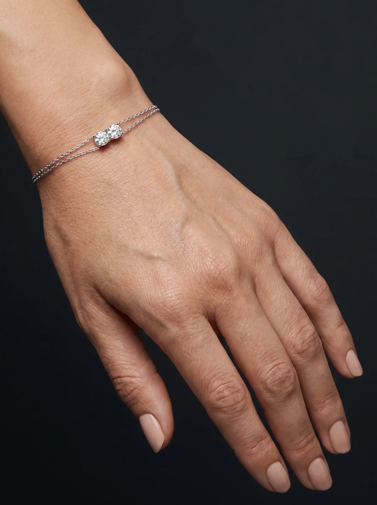 Diamond Bracelet - Two Diamonds - Round & Round - 4