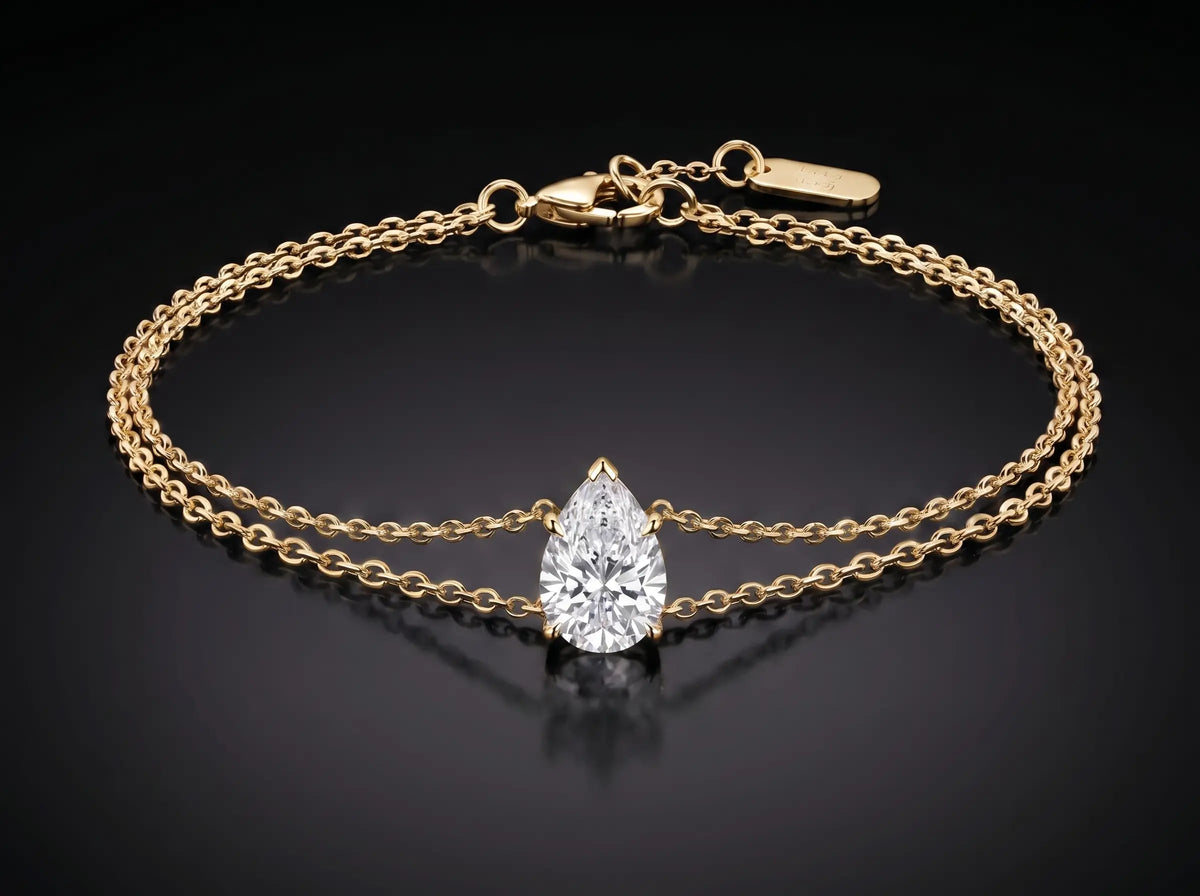 Diamond Bracelet - Pear, Yellow Gold